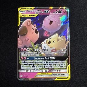 Togepi & Cleffa & Igglybuff GX 143/236 Ultra Rare Holo Card Sm-Cosmic Eclipse